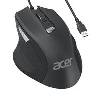 acer Ratón con Cable para PC,4 dpi Ajustable, 6 Botones Ratón USB Ergonómico para Windows, Mac y Chromebook, Duradero y Preciso, Plug & Play con Cable de 1,5 m