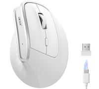 Acer Ratón ergonómico 2,4 G, ratón óptico Vertical inalámbrico 1600 dpi, ratón inalámbrico Recargable, ratón inalámbrico con Receptor USB-A para PC y portátiles, Compatible con Windows, macOS, Linux