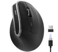 acer Ratón Ergonómico 2.4G, Ratón Óptico Inalámbrico Vertical 1600 dpi, Wireless Mouse Recargable con Receptor USB-A para PC y Portátiles, Compatible con Windows, macOS, Linux, etc.