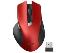 acer Ratón Inalámbrico Ergonómico, 2,4 GHz Wireless Mouse con 3 dpi Niveles Ajustables, Mouse Inalámbrico Ópticode 6 Botones, Funciona con Pilas para portátiles, PC y MacBook-Rojo
