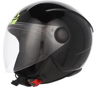 Casco Jet Acer rezza Moto Scooter Negro Brillante con Visera Legal Ece 2206