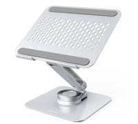 acer Soporte de aluminio para laptop con base giratoria de 360°, soporte ergonómico ajustable para portátiles Silver y más portátiles de 10 a 15.6 pulgadas en el escritorio
