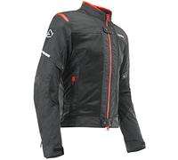 Acerbis 0023744.323.062 Ramsey Vented Chaqueta Textil para Moto, Color Negro Y Rojo