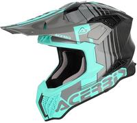 Acer irstrike-C Graphic Carbon Casco da Motocross, Nero/Turchese, S (55/56)