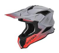 Acerbis Airstrike-X ECE 22.06 - Casco de cross, color gris y rojo, talla M (57-58 cm)