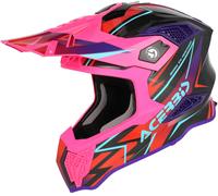 Acer irstrike-X Graphic Casco de motocross, negro/morado/rosa, Talla M (57/58)