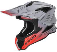 Acerbis Airstrike-X Scratch Casco de motocross, Mate gris/rojo, Talla M (57/58)