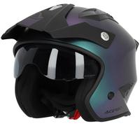 Acerbis Aria Metallic Casco Jet, verde-lila, tamaño L para Hombres