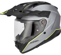 Acerbis Attack, casco de aventura S female Mate Gris Claro/Negro/Amarillo Neón