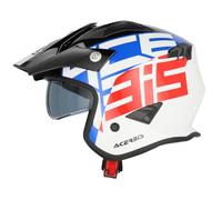 Acerbis Jet Aria Graphic Casco Jet, blanco-rojo-azul, tamaño XS para Hombres