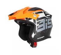 Acerbis Casco Jet Aria Graphic, Adultos Unisex, Naranja flú/Negro, Small