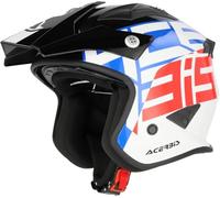 Acerbis - Casco Jet Aria Graphic - Color Blanco/Azul/Rojo - Talla XL
