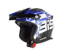 Acerbis Casco Jet Aria Graphic, Negro/Azul, Talla M