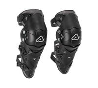 ACERBIS Impact Evo 3.0 - Protector de rodillas, espinilleras para moto, negro/rojo, polipropileno/EVA/nailon, sistema de doble perno, correas elásticas ajustables