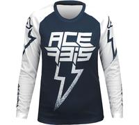 Acerbis J-Kid Blizzard Maillot de motocross para niños, blanco-azul, tamaño L