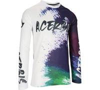 Acerbis J-Windy Vented Brush Maillot de motocross, blanco/morado, Talla L