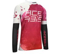 Acerbis J-Windy Vented Watermark Maillot de motocross, rosa/blanco, Talla L