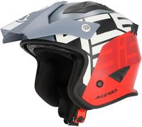 Acerbis Jet Aria Graphic Casco Jet, gris-rojo, tamaño XL para Hombres