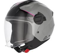 Acerbis Levante Logo Casco a reacción, gris/rosa, Talla XL (60/61)