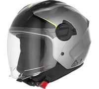 Acerbis Levante Logo Casco a reacción, plata/amarillo, Talla XL (60/61)