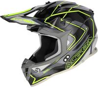 Acerbis Linear 2026 Casco da Motocross, Nero Grigio Giallo, L (59/60)