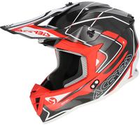 Acerbis Linear 2026 Casco de motocross, negro/rojo/blanco, Talla XS (53/54)