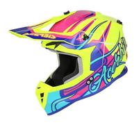 Acerbis Linear Graphic 2026 Casco de motocross, rosa-turquesa-amarillo, tamaño M para Hombres