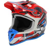 Acerbis Linear Graphic 2024 Casco de motocross, rojo/azul, Talla S (55/56)