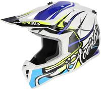 Acerbis Linear Graphic 2026 Casco de motocross, blanco/azul/negro, Talla S (55/56)