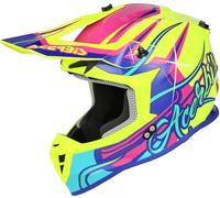 Acerbis Linear Graphic 2026 Casco de motocross, rosa/amarillo neón/turquesa, Talla XS (53/54)