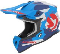 Acerbis Linear Graphic Casco de motocross, Azul mate/rojo, Talla M (57/58)