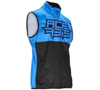 Acerbis Linear Softshell Chaleco impermeable de motocross, negro/azul, Talla XXL