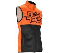 Acerbis Linear Softshell Chaleco impermeable de motocross, negro/naranja, Talla XXL