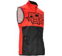 Acerbis Linear Softshell Chaleco impermeable de motocross, negro/rojo, Talla XXL