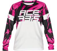 Acerbis MX J-Kid 4 Maillot de motocross para niños, blanco/morado, Talla XL