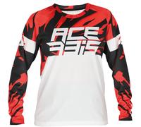 Acerbis MX J-Kid 4 Maillot de motocross para niños, blanco-rojo, tamaño 2XL