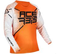Acerbis MX J-Kid 5 Maillot de motocross para niños, blanco-naranja, tamaño L