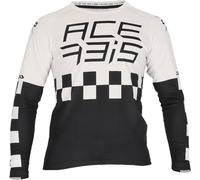 Acerbis MX J-Kid Camiseta de Motocross para niños, Blanco/Negro, Talla L