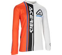 Acerbis MX J-Track Connection Maillot de motocross, blanco-naranja, tamaño L para Hombres