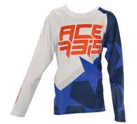 Acerbis MX J-Windy 1 Camiseta de Motocross para niños, blanco-azul, tamaño XS