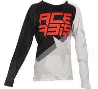 Acerbis MX J-Windy 1 Camiseta de Motocross para niños, Blanco/Negro, Talla L
