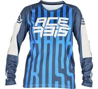 Acerbis MX J-Windy 5 Maillot de motocross para niños, blanco-azul, tamaño 2XL