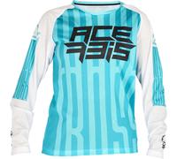 Acerbis MX J-Windy 5 Maillot de motocross para niños, blanco-verde, tamaño L