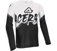 Acerbis MX Linear Graphic Camiseta juvenil de motocross, Negro/Blanco, Talla XXL