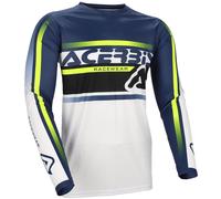 Acerbis MX Linear Lugo Maillot de motocross, Azul/Amarillo, Talla XL