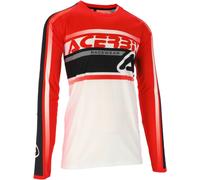 Acerbis MX Linear Lugo Maillot de motocross, blanco/rojo, Talla M