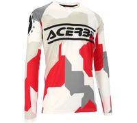 Acerbis MX Linear Sumbawa Maillot de motocross, blanco/gris, Talla L