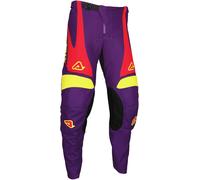 Acerbis MX-Track Askar Pantalones de motocross, violeta/amarillo, Talla 34