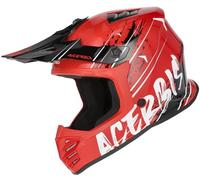 Acerbis Profile Scratch Casco de motocross juvenil, Rojo/Blanco/Negro, Talla Y/L (51/52)