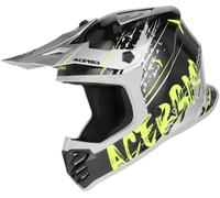 Acerbis Profile Scratch Casco de motocross juvenil, negro/amarillo/plata, Talla Y/XL (53/54)